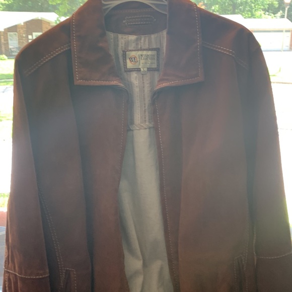 Mens lather suade jacket with zipper - Picture 4 of 6